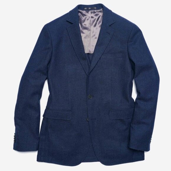 Tie Bar Herringbone Navy Jacket